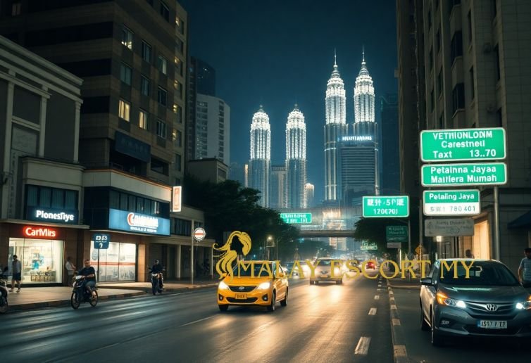 Kuala Lumpur skyline at night with Petronas Towers illuminated.